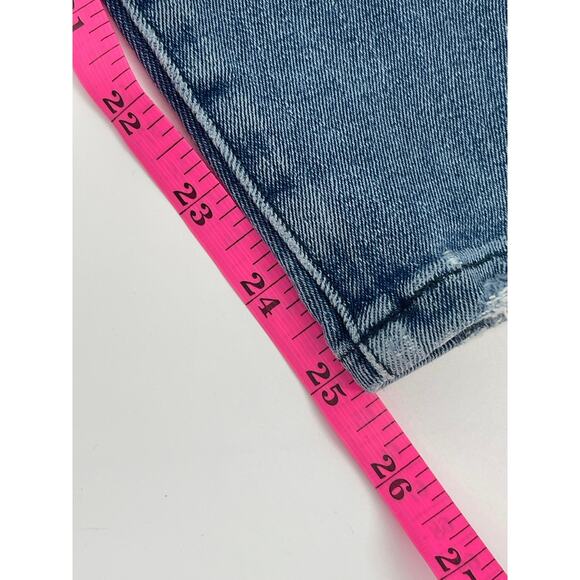Good American Good Waist Crop Distressed Medium Wash Indigo 139 jeans size 2/26 - Picture 6 of 7
